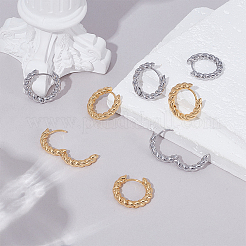 16Pcs 2 Colors Twist Rings Brass Hoop Earrings for Women&nbsp;EJEW-UN0003-27