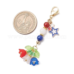 Handmade Glass Seed Beaded and Acylic Flower Pendant Decorations Sets&nbsp;HJEW-MZ00253