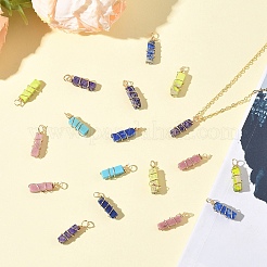20Pcs 5 Styles Natural & Synthetic Gemstone Pendants&nbsp;PALLOY-YW00084