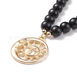 Alloy Moon & Sun Pendant Necklace&nbsp;NJEW-JN03878