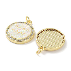 Brass Micro Pave Clear Cubic Zirconia Pendants&nbsp;KK-L213-032G