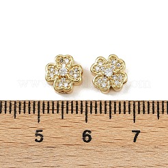 Rack Plating Brass Micro Pave Cubic Zirconia Beads&nbsp;ZIRC-A006-04G-02