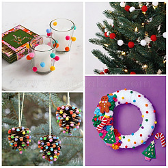 600Pcs 6 Colors Christmas Handmade DIY Doll Craft Pom Pom Yarn Pom Pom Balls&nbsp;AJEW-TA0003-34