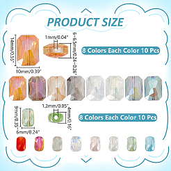 160Pcs 16 Styles Electroplate Transparent Glass Beads&nbsp;EGLA-ME0001-20