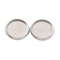 Non-Tarnish 316 Surgical Stainless Steel Cabochon Tray Settings&nbsp;STAS-I187-06F-P