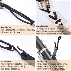 PU Leather & Alloy Adjustable Clarinet Shoulder Strap&nbsp;AJEW-WH20098-063