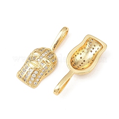 Brass Micro Pave Cubic Zirconia Pendants&nbsp;KK-F919-15G