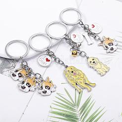 WEWAYSMILE 2 pcs Dog Keychain Car Keychain Pet Pendant Key-Ring Lovely Dog Key-ring Portable Metal Keychain Gift for Pet Lover Birthday Puppy Theme Party Supplies (Golden Haired Dog)&nbsp;JX787A