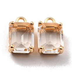 Rack Plating Brass Glass Charms&nbsp;KK-D070-04G