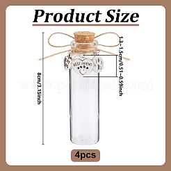 4Pcs Glass Cork Wishing Bottles&nbsp;AJEW-DR00051
