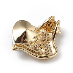 Real 18K Gold Plated Rack Plating Brass Micro Pave Clear Cubic Zirconia Pendants&nbsp;KK-C015-14G-10