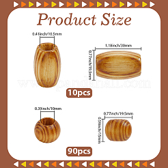 100Pcs Wood Beads&nbsp;WOOD-SP0001-78