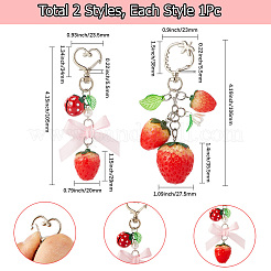 2Pcs 2 Styles Resin Pendant Decorations&nbsp;KEYC-SP0001-30