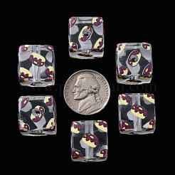 Transparent Printed Acrylic Beads&nbsp;MACR-S374-09A-01