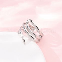 Irregular Line 304 Stainless Steel Cuff Open Rings&nbsp;RJEW-P191-16P
