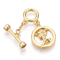 White Shell Toggle Clasps&nbsp;KK-P223-12G-02