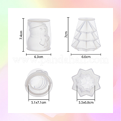 2Pcs 2 Style Christmas Candle Silicone Statue Molds&nbsp;CAND-FH0001-03