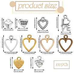 100Pcs 10 Styles Tibetan Style Alloy Charms&nbsp;FIND-SZ0003-61