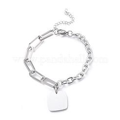 Non-Tarnish 304 Stainless Steel Paperclip Chains & Cable Chain Jewelry Sets&nbsp;SJEW-K153-62P