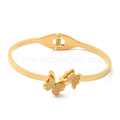 Adjustable Butterfly Vacuum Plating PVD Vacuum Plating 304 Stainless Steel Bangles for Women&nbsp;BJEW-F474-18G