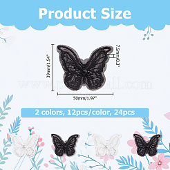 24Pcs 2 Colors Polyester Embroidered Cloth Sew on Patches&nbsp;PATC-HS0001-01