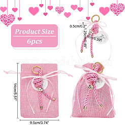 Rectangle Polyester Imitation Burlap Packing Pouches Drawstring Bags&nbsp;ABAG-AB00002