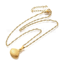 Summer Beach 304 Stainless Steel Pendant Rope Chain Necklaces for Women&nbsp;STAS-Z108-01G-02