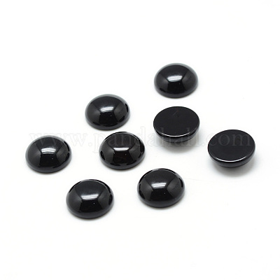 Dyed & Heated Natural  Black Agate Gemstone Cabochons&nbsp;G-T020-16mm-11-1