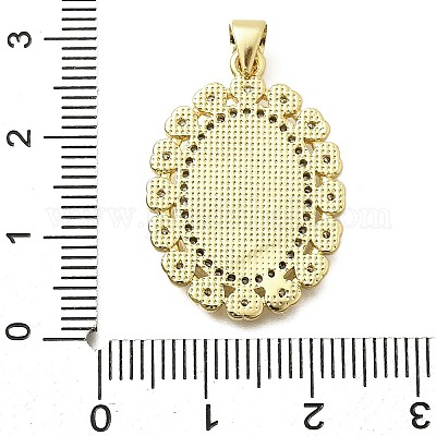 Brass Brass Micro Pave Cubic Zirconia Pendants&nbsp;KK-C087-04G-1