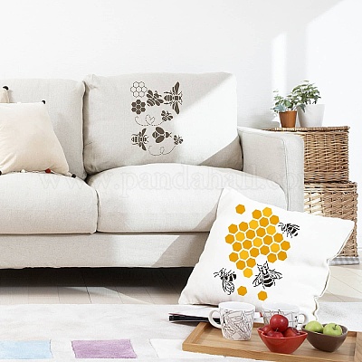 4Pcs 4 Styles Bees Theme PET Plastic Hollow Out Drawing Painting Stencils Templates Sets&nbsp;DIY-WH0299-001-1