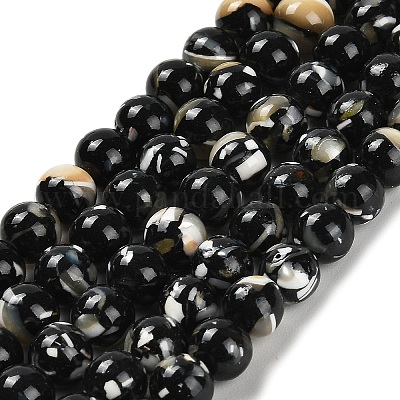 Assembled Synthetic Stone and Trochus Shell Beads Strands&nbsp;G-B128-08B-04-1