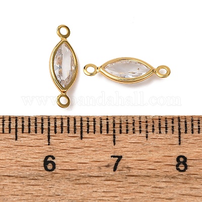Wholesale Brass Pave Clear Cubic Zirconia Connector Charms