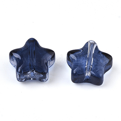 Transparent Spray Painted Glass Beads&nbsp;X-GLAA-N035-01-E02-1