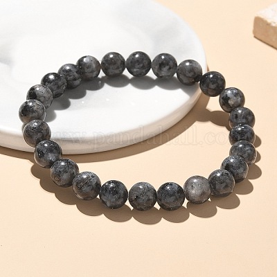 Natural Larvikite Bead Stretch Bracelets&nbsp;BJEW-K212-B-046-1