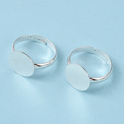 Brass Pad Ring Bases&nbsp;KK-EC022-12mm-S-RS-1