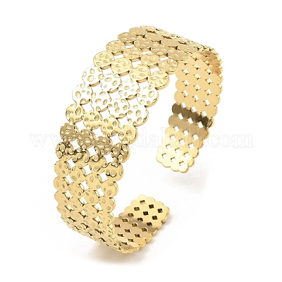 304 Stainless Steel Cuff Bangles&nbsp;BJEW-P302-14G-1