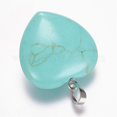 Dyed & Synthetic Turquoise Gemstone Pendants&nbsp;G-E338-10F-1