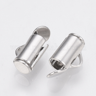 Brass Slide On End Clasp Tubes&nbsp;KK-Q747-11B-P-1