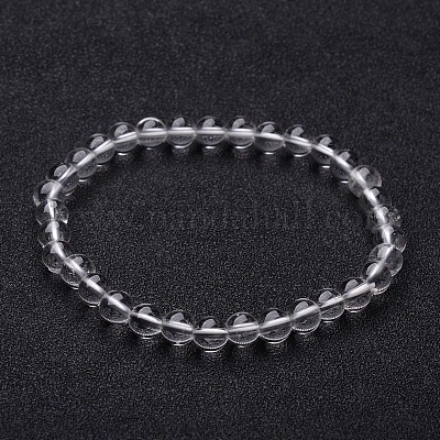Natural Crystal Round Beaded Stretch Bracelets&nbsp;BJEW-F202-07-1