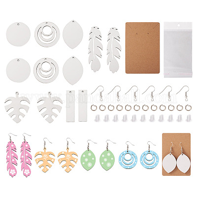 DIY Sublimation Blank Earring Making Kit&nbsp;DIY-SW0001-14-1
