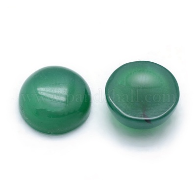 Natural Dyed & Heated Green Onyx Agate Cabochons&nbsp;G-P393-R43-10mm-1