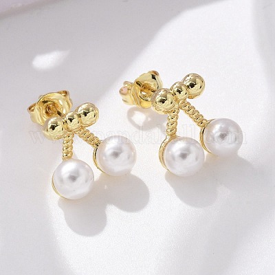 Brass Stud Earrings&nbsp;EJEW-F359-04G-1