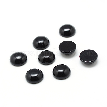 Dyed & Heated Natural  Black Agate Gemstone Cabochons&nbsp;G-T020-16mm-11-1
