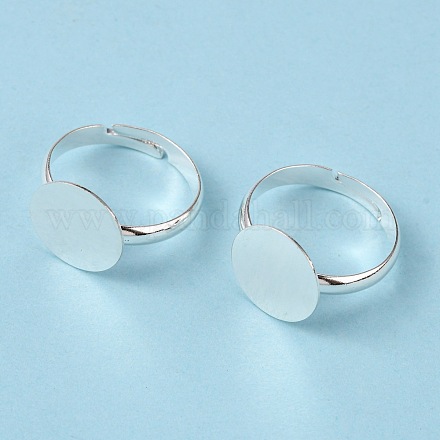 Brass Pad Ring Bases KK-EC022-12mm-S-RS-1