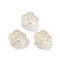 Transparent Glass Beads, Flowers Rose, Baking Paint, Champagne Gold, 11.5x12x8.5mm, Hole: 1.2mm