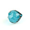 K9 Glass Pendants, Teardrop, Dark Turquoise, 30mm