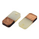 Two-tone Transparent Resin & Walnut Wood Pendants&nbsp;RESI-S384-008A-B05-2