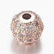 Brass Micro Pave Cubic Zirconia Beads&nbsp;ZIRC-E134-6mm-04-2