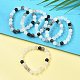 Natural Tourmalinated Quartz/Black Rutilated Quartz Stretch Beaded Bracelets&nbsp;G-A185-01J-1