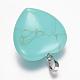 Dyed & Synthetic Turquoise Gemstone Pendants&nbsp;G-E338-10F-2